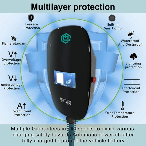 Įkrovimo stotelė 22 kW HCAC-NH104 su programėle, kortele 1